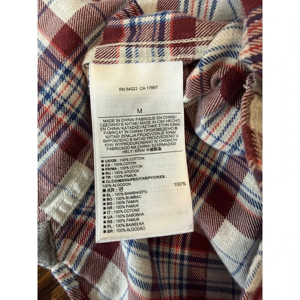 BANANA REPUBLIC Luxe FLANNEL Long Sleeve 100% COTTON Button Up SLIM FIT Medium